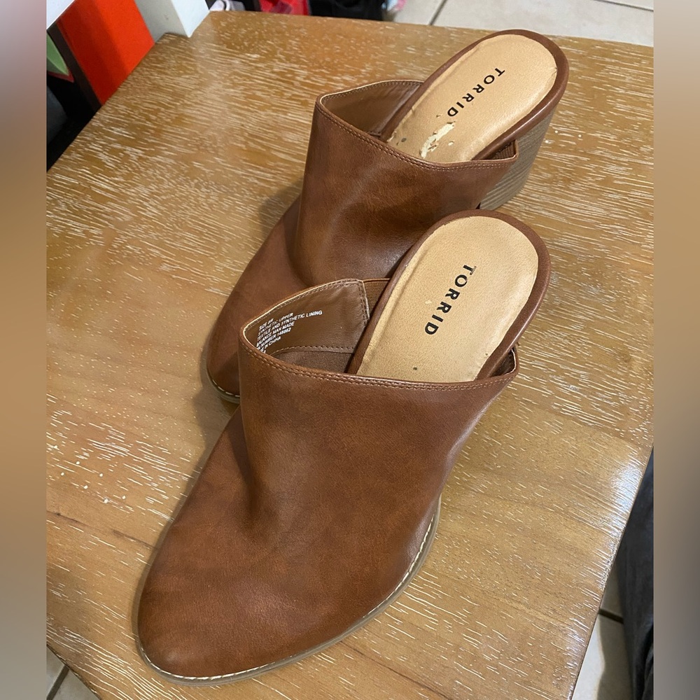 Torrid brown mules size 8
